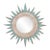 Turquoise Resin and Silver Leaf Convex Mirror in the Manner of Line Vautrin For Sale