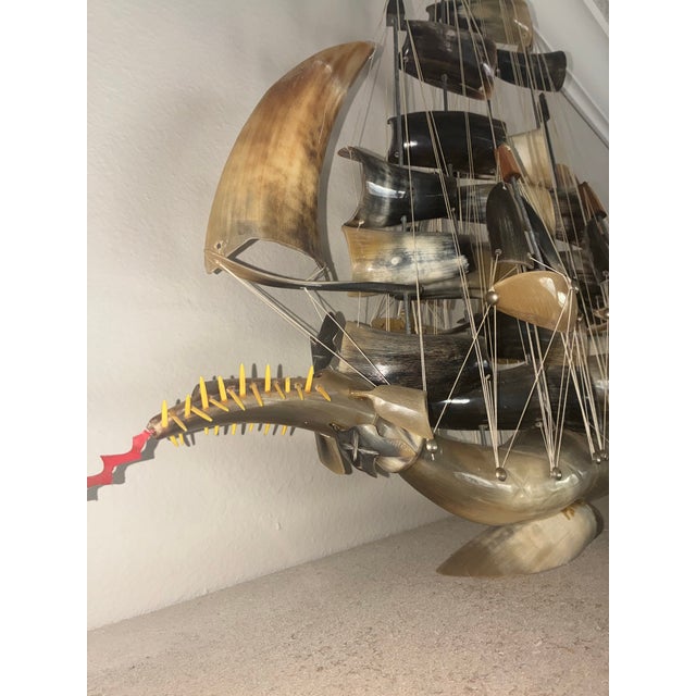 Nautical Beautiful Hand-Crafted Vintage Hornship For Sale - Image 3 of 5