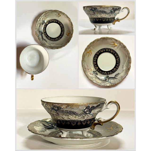 Mid 20th Century Dragon Teacups & Saucers- 12 Pieces For Sale - Image 12 of 12
