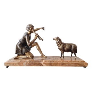 Girl and Sheep Figurine, 1960s For Sale
