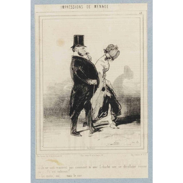 Paul Gavarni, Impressions of Ménage, 19th Century, Lithograph For Sale - Image 3 of 3