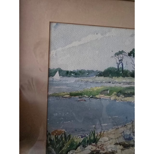 A colorful well painted vintage original watercolor painting artist signed. Having a deep vanishing point with correct...