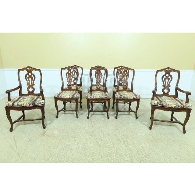 Set of 8 Italian Walnut Cane Seat Dining Room Chairs For Sale - Image 13 of 13