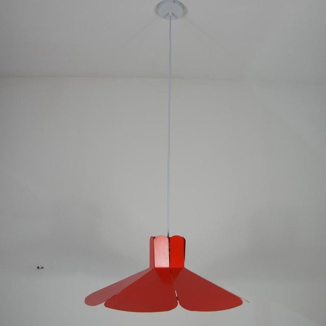 Hollywood Regency Space Age Orange Pendant Lamp attributed to Vest, Austria, 1970s For Sale - Image 3 of 14