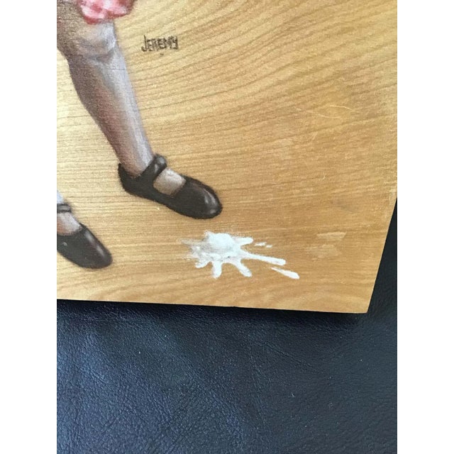 2000 - 2009 Painting on Board of Girl Dropping Ice Cream For Sale - Image 5 of 10