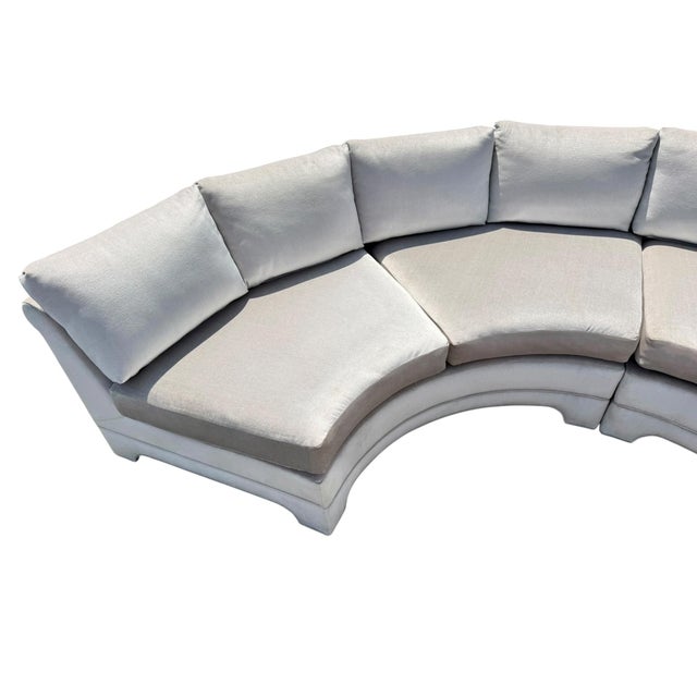 Gray Vintage Thayer Coggin for Milo Baughman Semi-Circular 3-Piece Sectional Sofa For Sale - Image 8 of 11