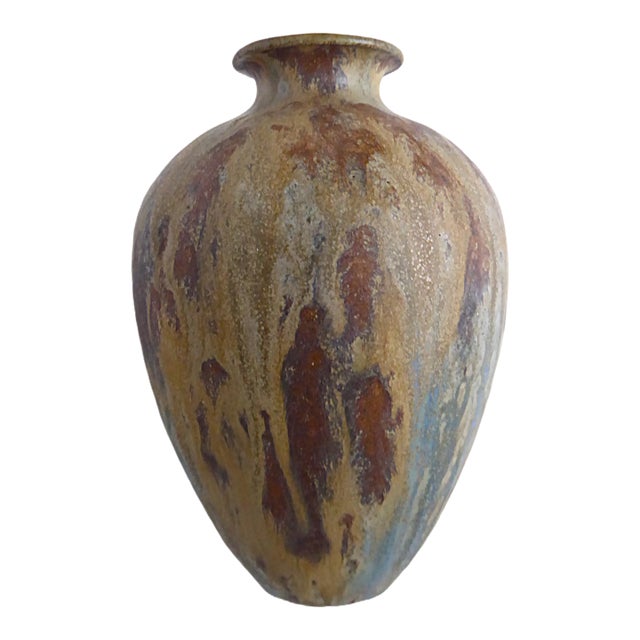 Art Deco Period Gres Stoneware Vase Satin Finish by Roger Guérin , Belgium 1930s For Sale