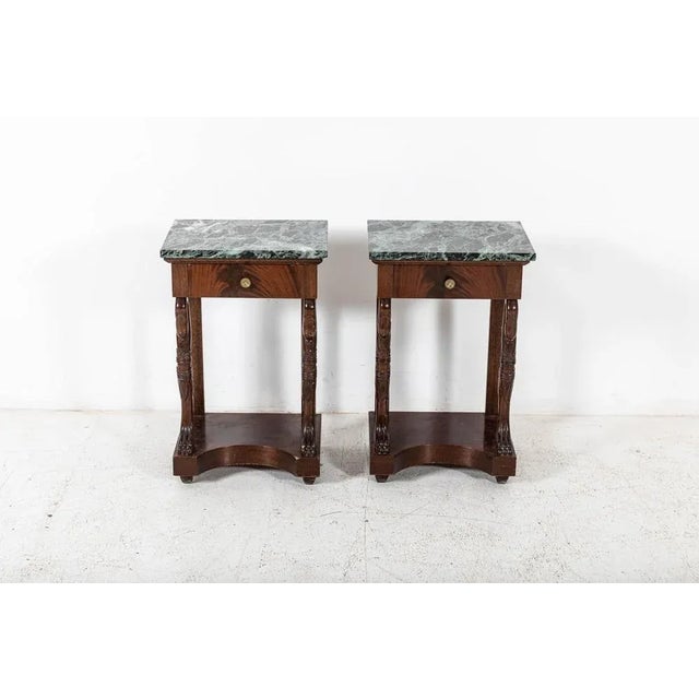 French Swan Neck Bedside Tables, Set of 2 For Sale - Image 9 of 18