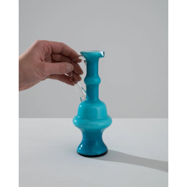 Italian 1960s Italian Blue Glass Jug For Sale - Image 3 of 8