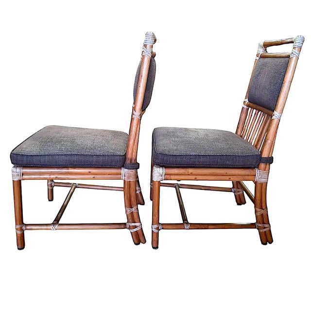Gray Set of Six McGuire Dining Chairs For Sale - Image 8 of 10
