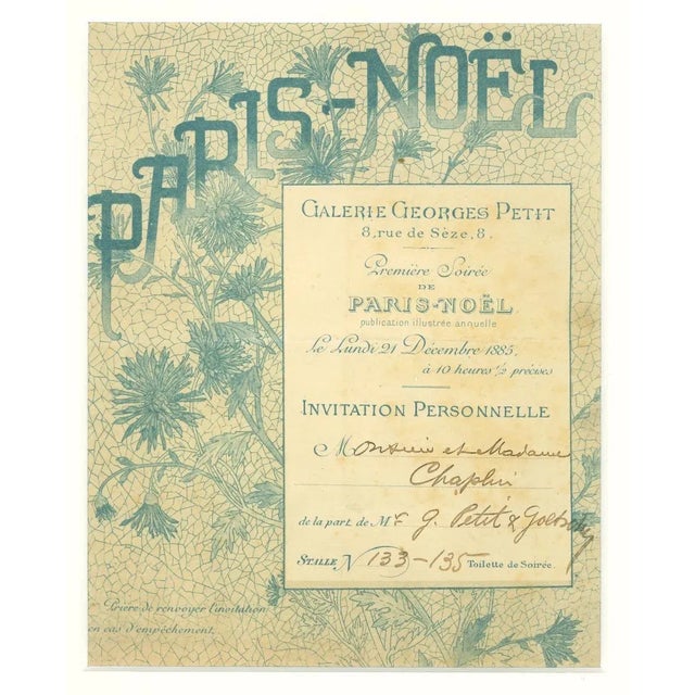 Invitation of Premiere Soiree Paris Noel is an original lithograph realized in 1883 by George Petit, a famous art...