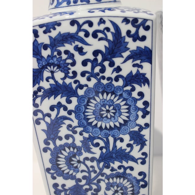 1980s Blue & White Silk Road Style Vases - a Pair For Sale - Image 5 of 9