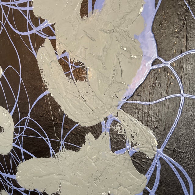 “Swirls” Mid Century Modern Abstract, 36x36” #1701 Multidirectional by Artist John Frates , Coa With Invoice Buy 2 Frates Get 1 Free For Sale - Image 4 of 7