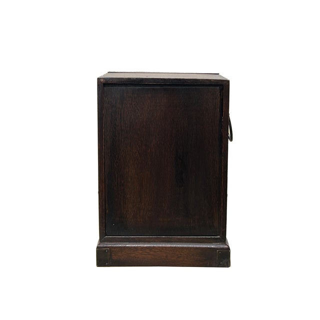 Wood Oriental 5 Small Drawers Pull Lid Accent Treasure Chest Box For Sale - Image 7 of 7