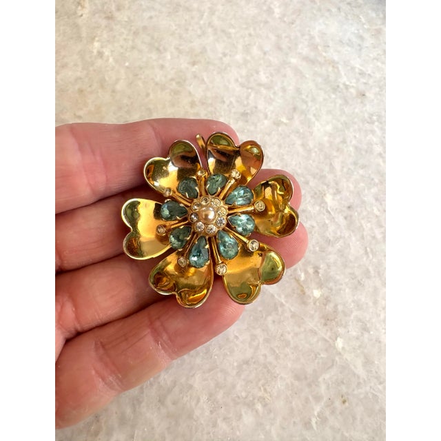 Mid-Century Modern 1960s Coro Rhinestone Brooch and Pendant For Sale - Image 3 of 4