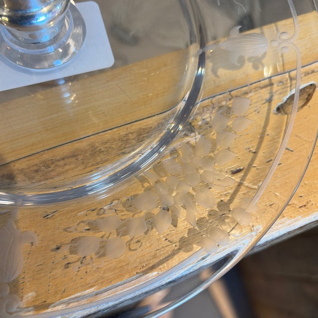 Victorian Early 20th Century Signed Hawkes Etched Glass and Sterling Petitfour Server For Sale - Image 3 of 5