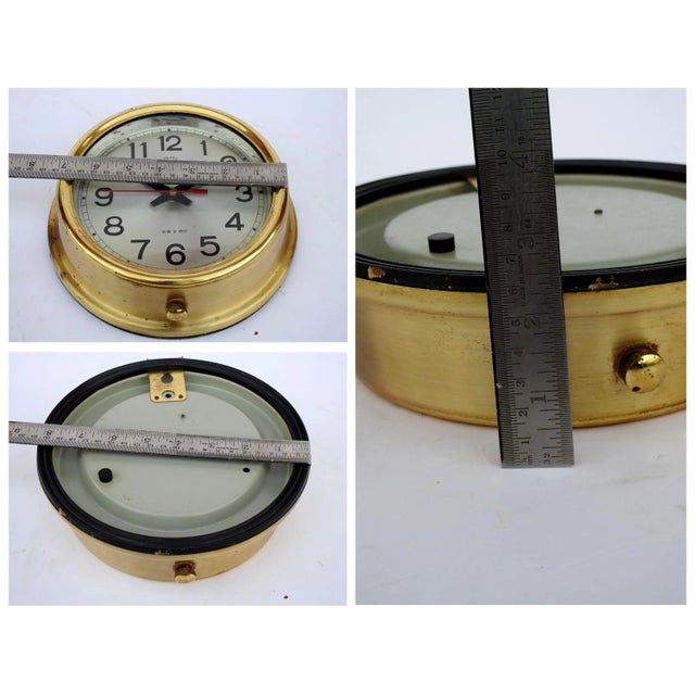 1990s Set of 5 Vintage Maritime Navigation Brass World Clock " Polaris " Marine Ship For Sale - Image 5 of 6