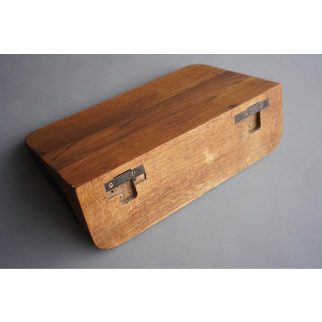Small Brutalist Oak Wall Shelf, 1950s For Sale - Image 10 of 11