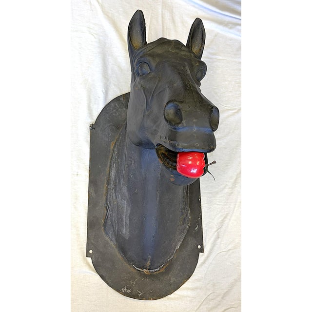 Antique French Life Size Heavy Cast Iron Horse Head Wall Mount Plaque Indoor/ Outdoor For Sale - Image 4 of 18