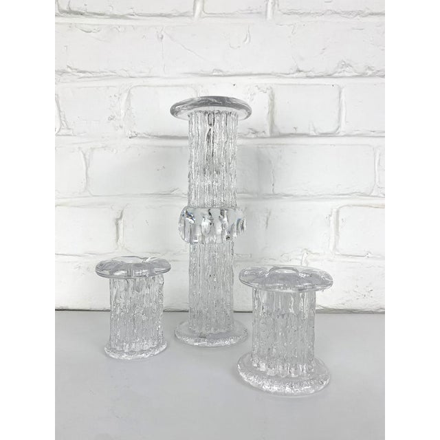 Glass Candlesticks by Göran Wärff for Kosta Boda, Sweden, 1970s, Set of 3 For Sale - Image 10 of 12