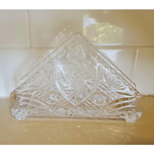 Early 20th Century Cut Crystal Napkin Holder Chairish