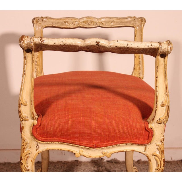 Small Polychrome Wooden Benchn 19th Century For Sale - Image 12 of 16