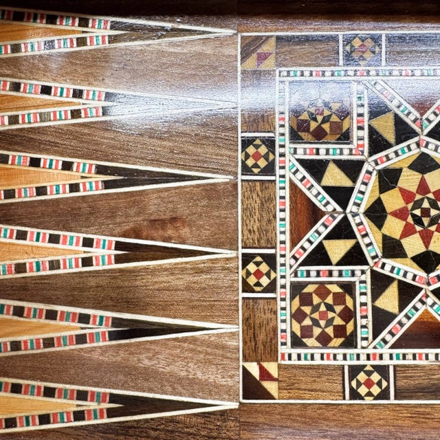Vintage Mid-Century Inlaid Wood Backgammon/Chess Board For Sale - Image 11 of 11