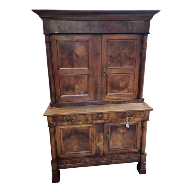 Empire Two-Part Cabinet in Walnut For Sale