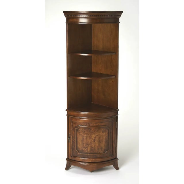 Traditional Dowling Corner Cabinet, Medium Brown For Sale - Image 3 of 3