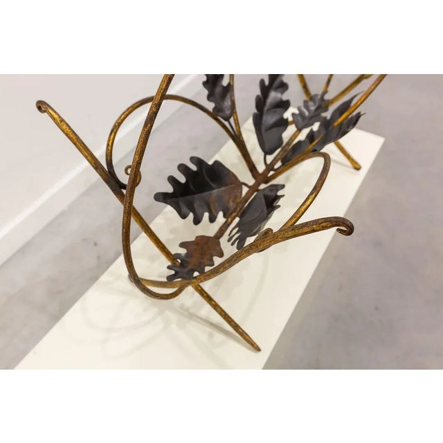 Golden Iron Magazine Rack, 1950s For Sale - Image 6 of 9