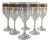 Vintage Jewel-Tone Banded Stemware - Set of 8 For Sale