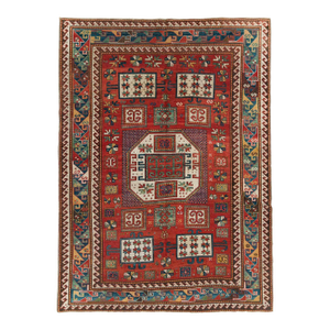 Galerie Shabab Collection Late 19th Century Handmade Caucasian Kazak Accent Rug