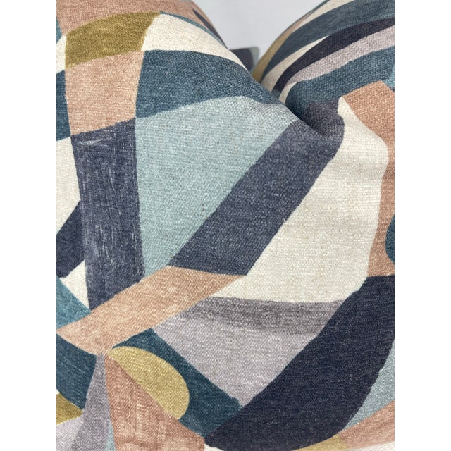 Transitional Fabricut "Take Off" in Seaglass 22" Pillows-A Pair For Sale - Image 3 of 3