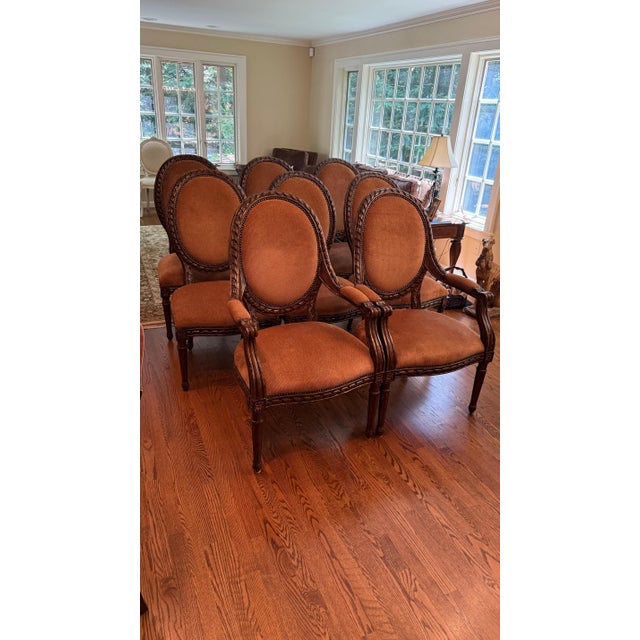 Marge Carson Set of 8 Marge Carson Louis XVI Style Dining Chairs For Sale - Image 4 of 17