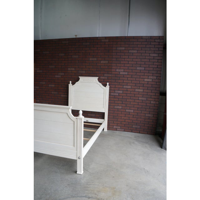 Wood Swedish Ethan Allen Carved Panel Twin Bedframe For Sale - Image 7 of 10