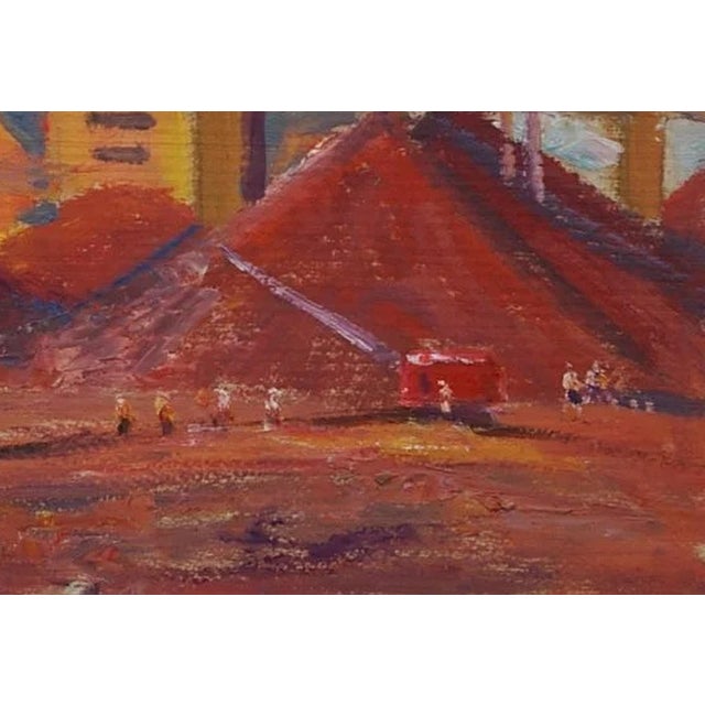 1980s Original Industrial Oil Painting: Socialist Realism, Ukrainian Art 34,5-50 For Sale - Image 6 of 6