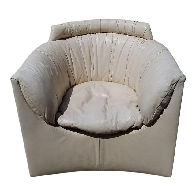 John Saladino for Baker Leather Swivel Lounge Chair Chairish