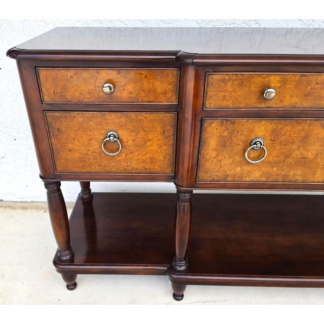 Baker Furniture Company Baker Furniture Italian Provincial Mahogany Burl Wood Credenza Sideboard Buffet For Sale - Image 4 of 18