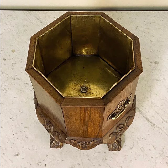 Antique English Walnut Chippendale Tea Warmer ~ Jardiniere For Sale - Image 9 of 12
