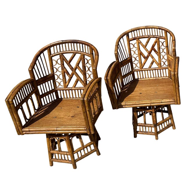 Chinoiserie Bamboo Rattan Brighton Pavilion Chairs - Pair For Sale - Image 3 of 7