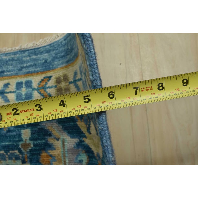 Serapi Rug 12’2” X 15’3” Blue Wool Tribal Hand-Knotted Oriental Carpet For Sale - Image 11 of 12