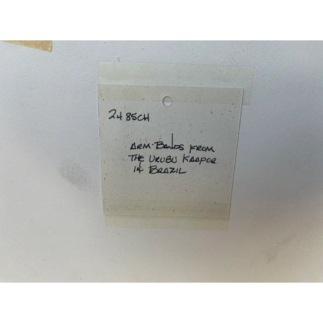 Textile Vintage Mid-Century Urubu-Ka’apor Feather Armbands in Museum Acrylic Case For Sale - Image 7 of 12