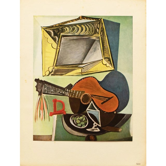 1940s 1943 After Pablo Picasso, "Still Life With Guitar" First Edition Period Offset Lithograph For Sale - Image 5 of 10