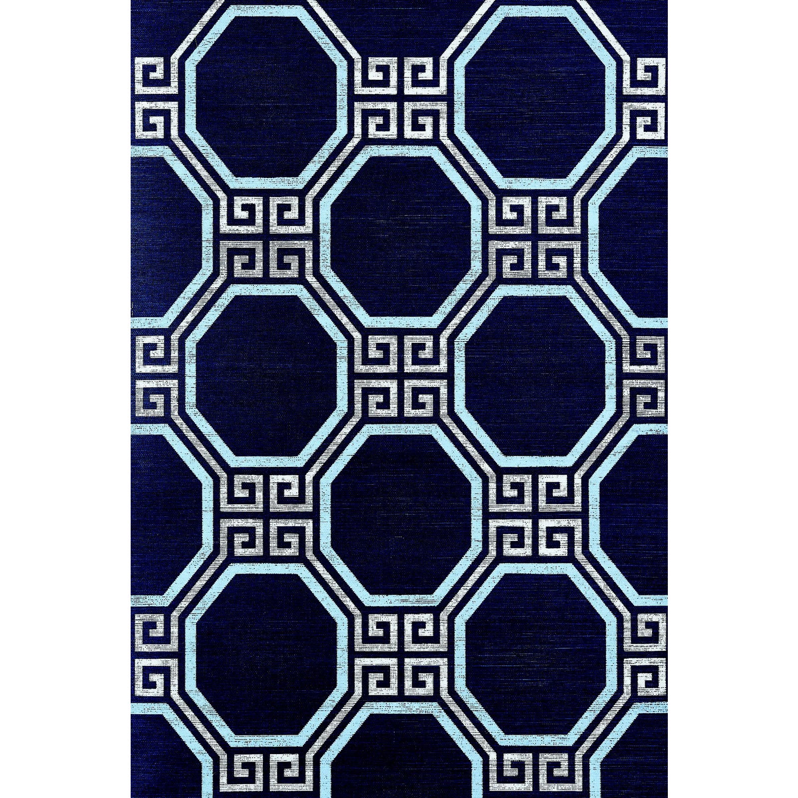 Schumacher Octavia Sisal Wallpaper in Navy | Chairish