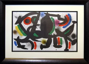 Joan Miro I No.VIII" 1972 Original Vintage Lithograph Art Custom Gallery Framed