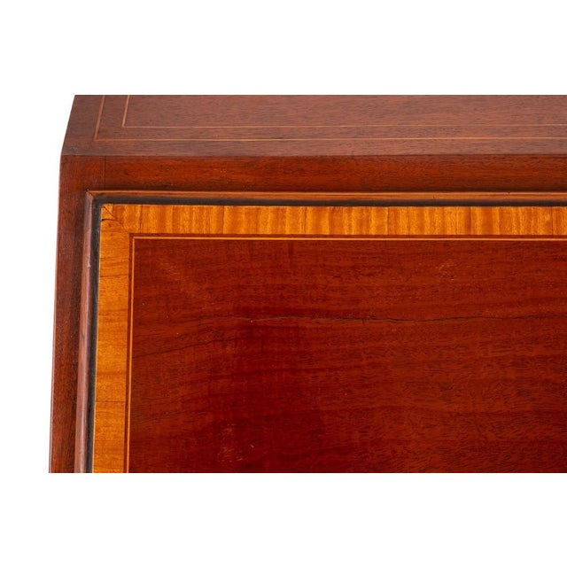 Regency Revival Mahogany Inlay Desk, 1890s For Sale - Image 4 of 13