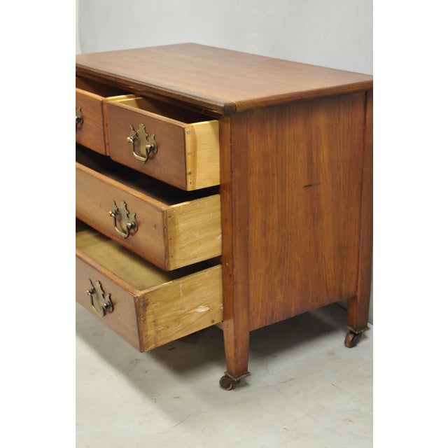 Antique Walnut Miniature Salesman Sample Small Chippendale Chest of Drawers For Sale - Image 13 of 16