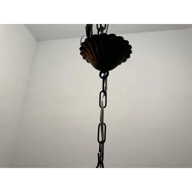 White Vintage Italian Crystal Beaded Light Pendant, 1960s For Sale - Image 8 of 12