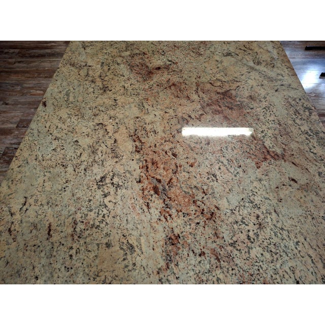 1950s Large Granite Dining Table on an Oak and Wrought Iron Base, 1950s For Sale - Image 5 of 7