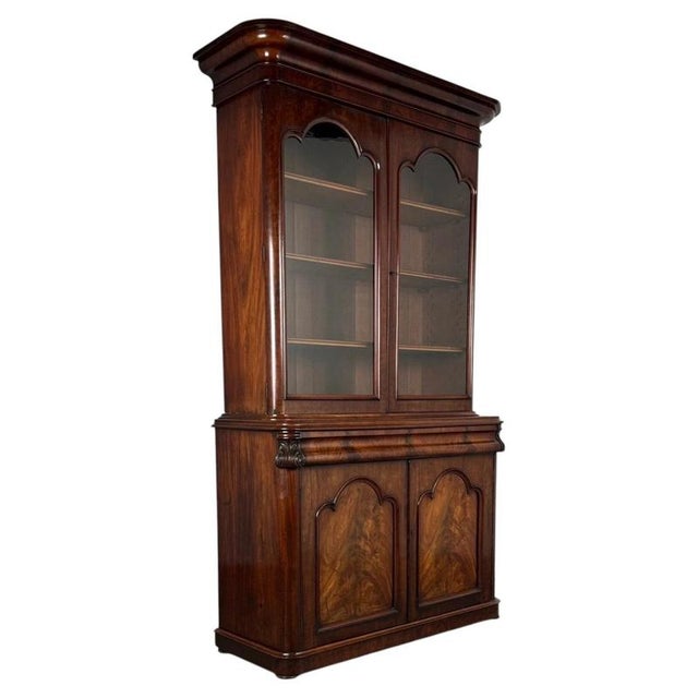 Antique English Mahogany Bookcase, 1800s For Sale - Image 9 of 15